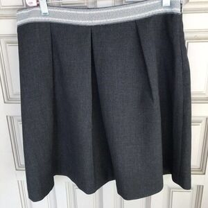 Limited Skirt SzS Elastic Waist Gray Poly/Rayon/Spandex Short Pleats Zip
